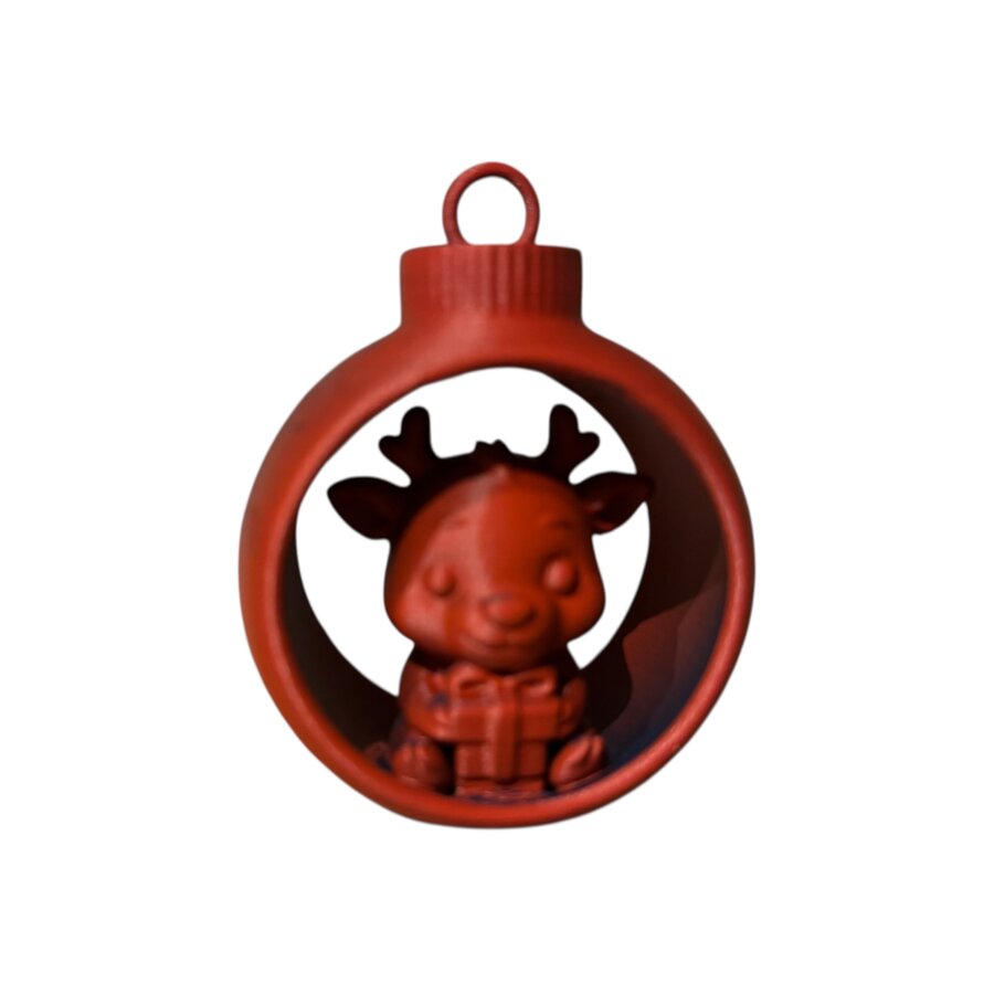 Christmas Present Reindeer in Ornament Assorti