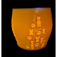 Christmas Tea Light Lamp Trees Neg.