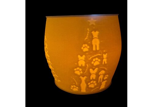 Christmas Tea Light Lamp Trees Neg.