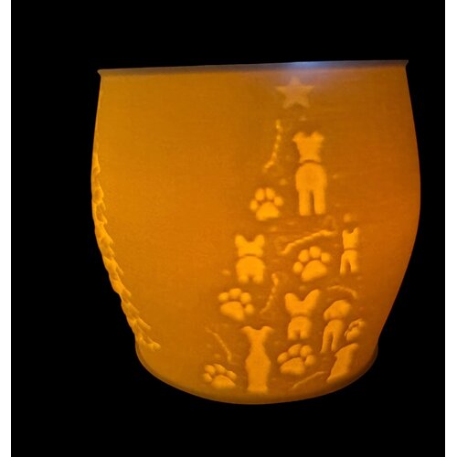 Christmas Tea Light Lamp Trees Neg.