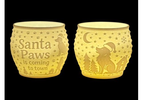 Christmas Tea Light Lamp Santa Dog Pos.
