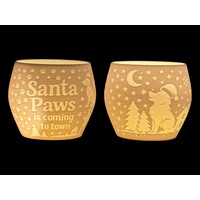 Christmas Tea Light Lamp Santa Dog Neg.