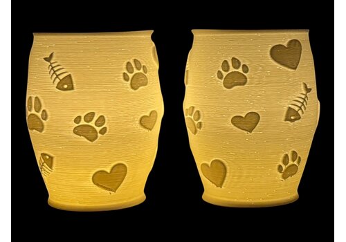 Christmas Tea Light Lamp Paws, Hearts & Fish Pos.