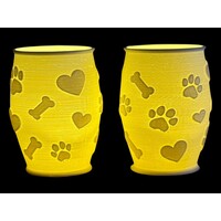 Christmas Tea Light Lamp Paws, Hearts & Bones Pos.