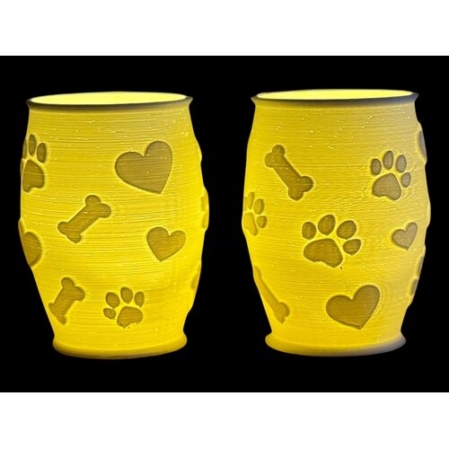 Christmas Tea Light Lamp Paws, Hearts & Bones Pos.