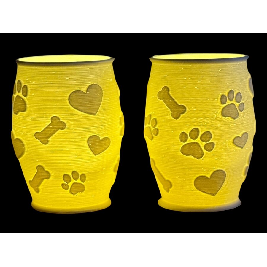 Christmas Tea Light Lamp Paws, Hearts & Bones Pos.