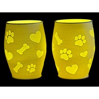 Christmas Tea Light Lamp Paws, Hearts & Bones Neg.