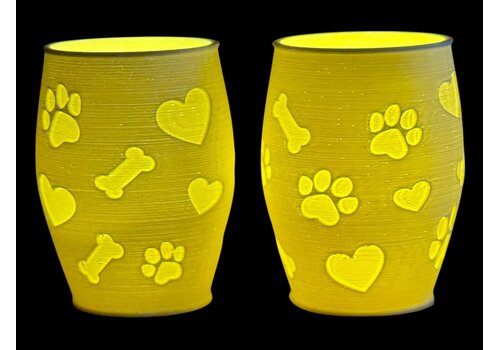 Christmas Tea Light Lamp Paws, Hearts & Bones Neg.