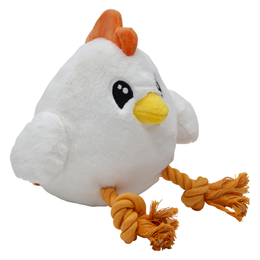 Holidays Knuffel Kip Met Touw Wit