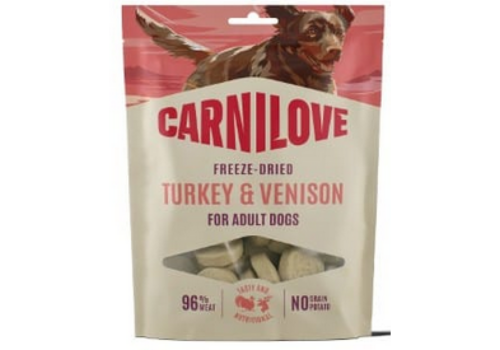 Carnilove Freeze Dried Snacks Hert Kalkoen 60 gram