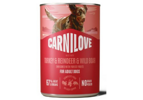 Carnilove Hond Blikvoer Kalkoen, Rendier & Wild Zwijn 400 gram