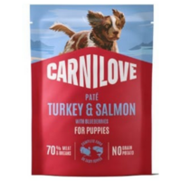 Pup Pouch Kalkoen & Zalm Bosbes 300 gram