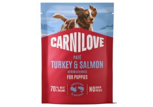 Carnilove Pup Pouch Kalkoen & Zalm Bosbes 300 gram