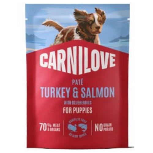 Carnilove Pup Pouch Kalkoen & Zalm Bosbes 300 gram