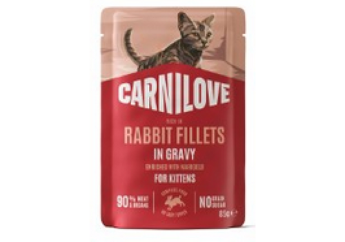 Carnilove Kitten Pouch Konijn met Marigold 85 gram