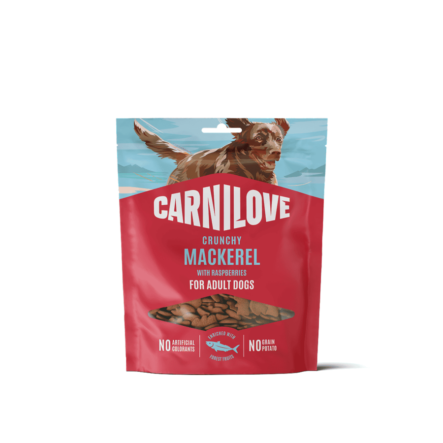 Hond Crunchy Snack Makreel met Frambozen 200 gram
