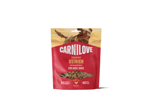 Carnilove Hond Crunchy Snack Struisvogel met Bramen 200 gram