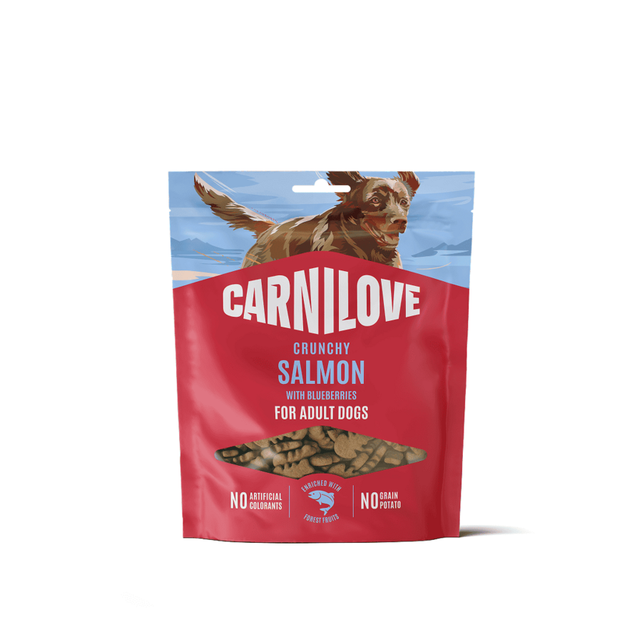 Hond Crunchy Snack Zalm met Bosbessen 200 gram