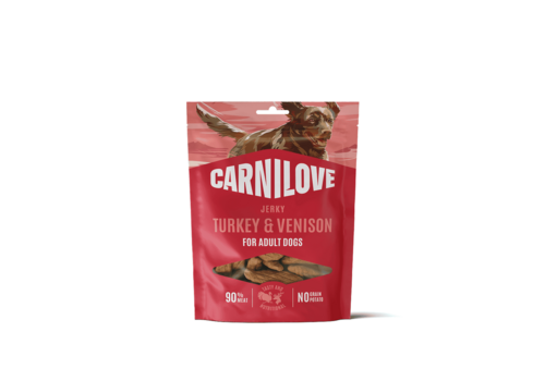 Carnilove Hond Jerky Kalkoen & Hert 100 gram