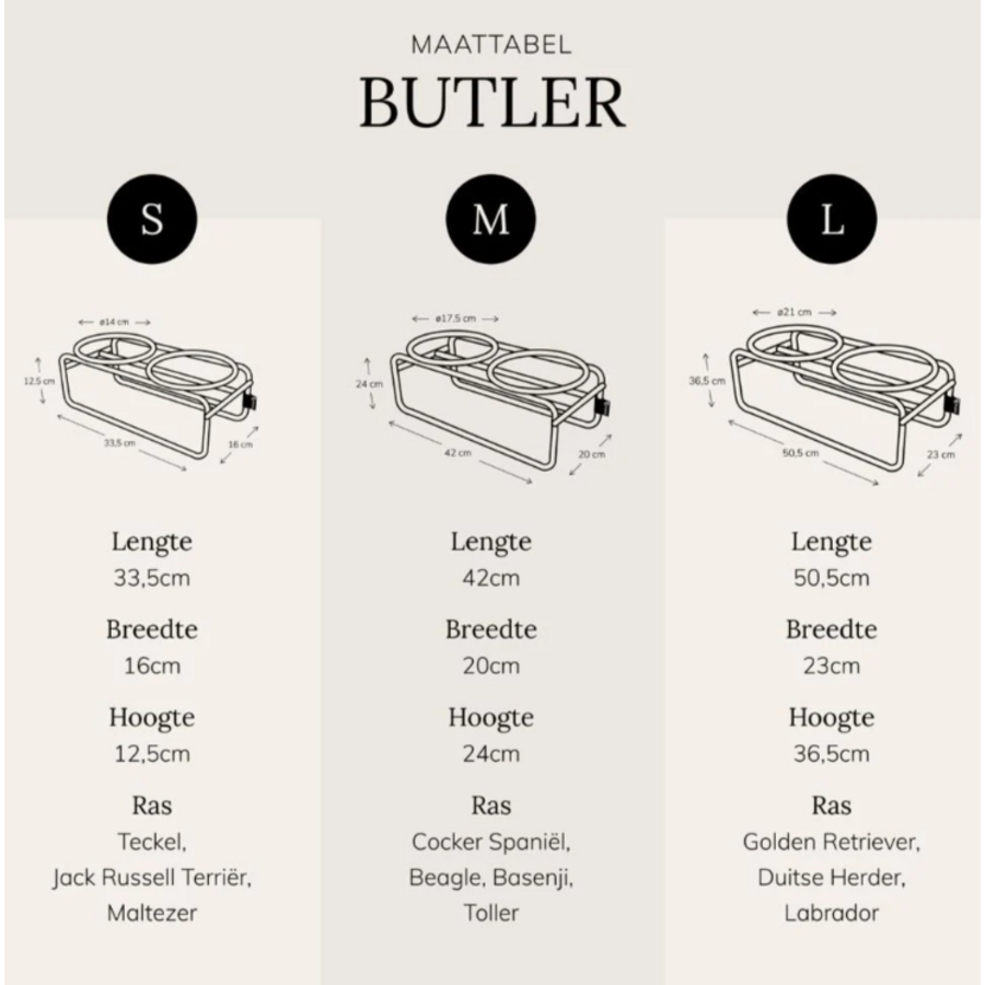 Butler Voerbakstandaard Beige (zonder voerbak) Hond