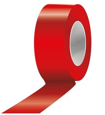Plakband PVC solvent 66 mtr x 50 mm rood, 36 rol/per doos