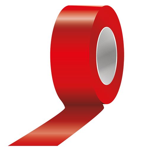 Plakband PVC solvent 66 mtr x 50 mm rood, 36 rol/per doos