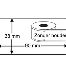 Compatible Brother Brother DK-11208 compatible labels, 38mm x 90mm, 400 etiketten, wit, permanent