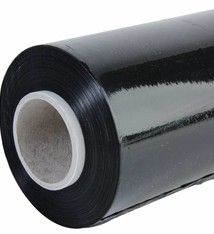 Handwikkelfolie standaard 50 cm x 300 mtr, ZWART 23 micron 1 doos a 6 stuks