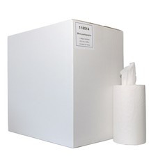 Euro Products Euro 118014 Mini Poetspapier 1-laags 120m Wit 22 cm breed - 12 rol per doos