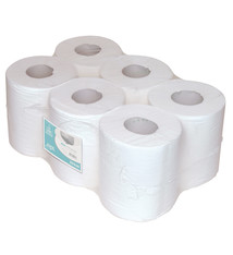 Euro Products Euro P53530 Midi rollen poetspapier 1-laags M 20cm x 300 meter cellulose hoogwit, pak 6 rollen