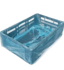 Kratzak op rol, HDPE, 68/2x17x63cm, 20my, blauw 60 stuks per rol en 8 rol per doos.