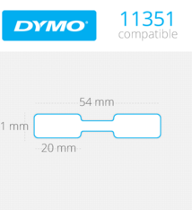 Dymo-compatible Dymo 11351 compatible sieradenetiketten, 54mm x 11mm, 1500 etiketten, blanco, permanent