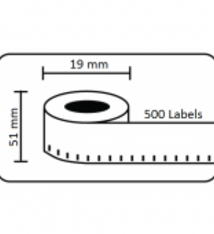 Dymo-compatible Dymo 11355 compatible labels, 51 x 19mm, 500 etiketten, permanent