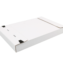 Brievenbusdoosje A5 260 x 170 x 28 mm wit zelfklevende strip, golfkarton