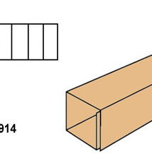 Wikkel Roedes kledingkast fefco 0914 3 mm enkele B-golf 3mm, 1550x30x30mm Bruin