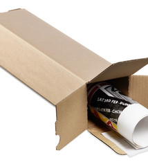 Vierkante verzendkoker 105 x 105 x 1100 mm bruin met automatische bodem + plakstrip, 10 stuks per pak