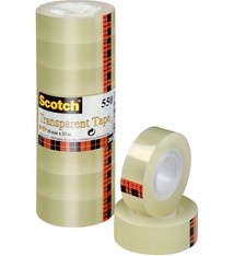 Plakband Scotch 550 19mmx33m transparant per 8 rollen 1 pak.