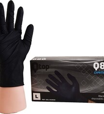Hygoclean Q 80 Nitril handschoen zwart Extra sterk ongepoederd maat L - Hoge treksterkte - 100% allergie vrij 50 stuks per doos 10 doos per omdoos