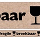 Papieren Waarschuwingstape 50 mm x 50 mtr BREEKBAAR/FRAGILE bruin/zwart, 36 rol/per doos