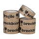 Papieren Waarschuwingstape 50 mm x 50 mtr BREEKBAAR/FRAGILE bruin/zwart, 36 rol/per doos