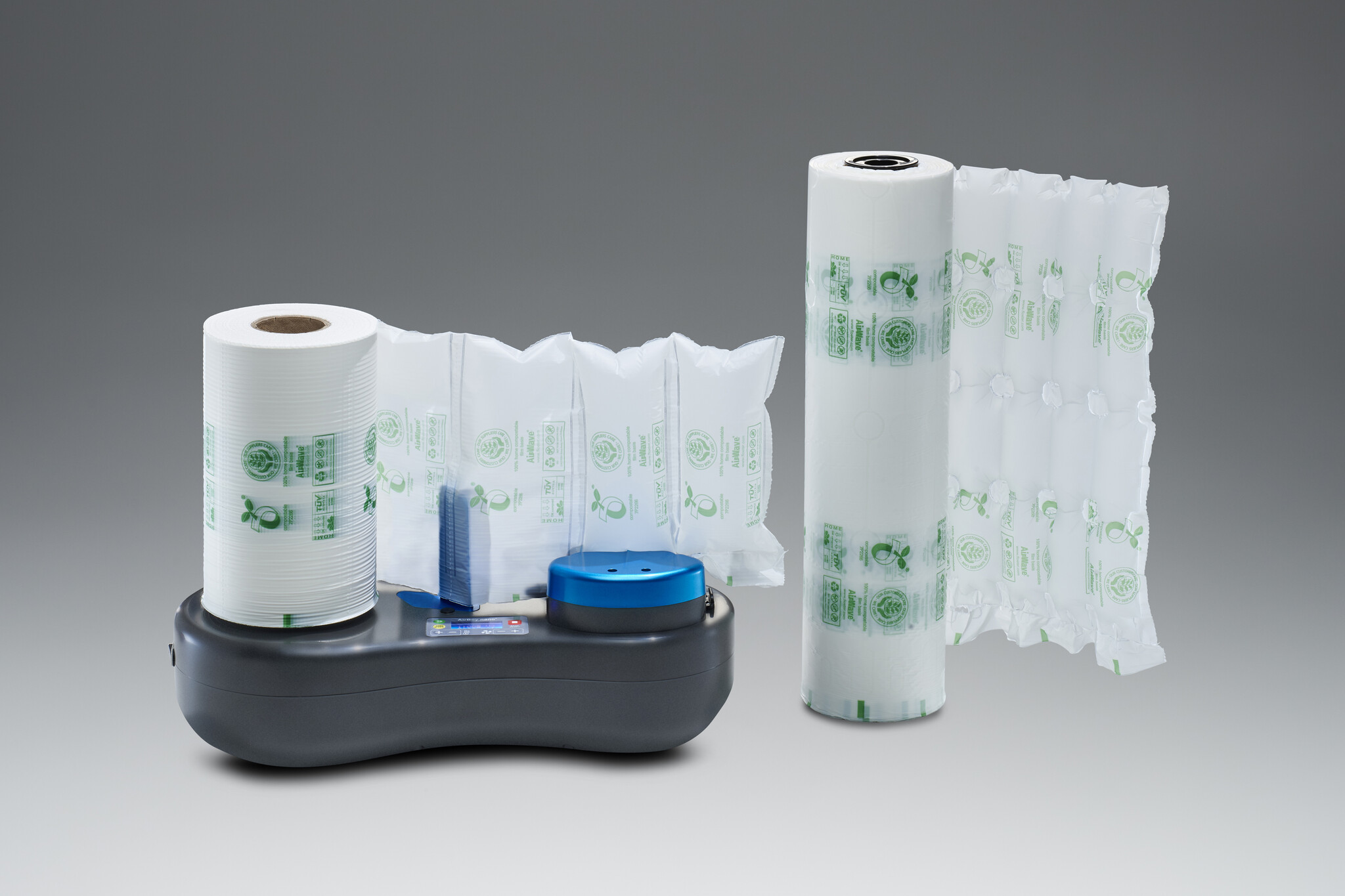 Floeter AirBoy nano 4 luchtkussenmachine PlantWave startset incl. 2 thuis composteerbare folierollen (vul- en wikkelaar).