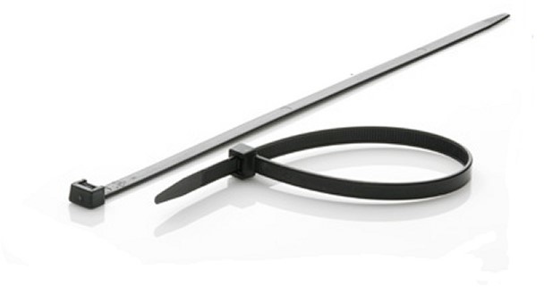 WKK Zwarte kabelbinders 370 mm lang x 4.8 mm Polyamide 6.6 1000 stuks per verpakking