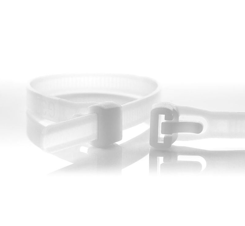 WKK Naturel kabelbinders hersluitbaar 250 mm lang x 7.6 mm Polyamide 6.6 inhoud 75 x 100 stuks per verpakking