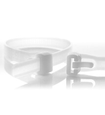 WKK Naturel kabelbinders hersluitbaar 200 mm lang x 7.6 mm Polyamide 6.6 inhoud 90 x 100 stuks per verpakking