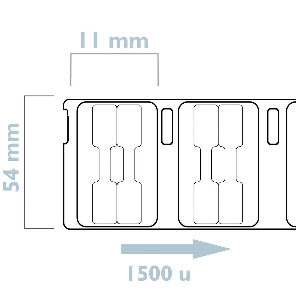 Dymo-compatible Dymo 11351-PP kunststof compatible sieradenetiketten, 54mm x 11mm, 1500 etiketten, blanco, permanent