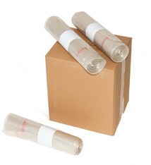 Knapzak 400 l, LDPE recyclaat, 39 mu, zonder opdruk, geperforeerd, met sluitlint, LDPE. Doos 6x14 stuks