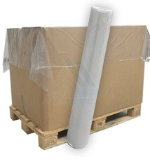 LDPE topvellen machinaal niet geperoreerd 2000 mm 50mu transparant, Plano geleverd, circa 40 kilo per rol 24 rol per pallet.
