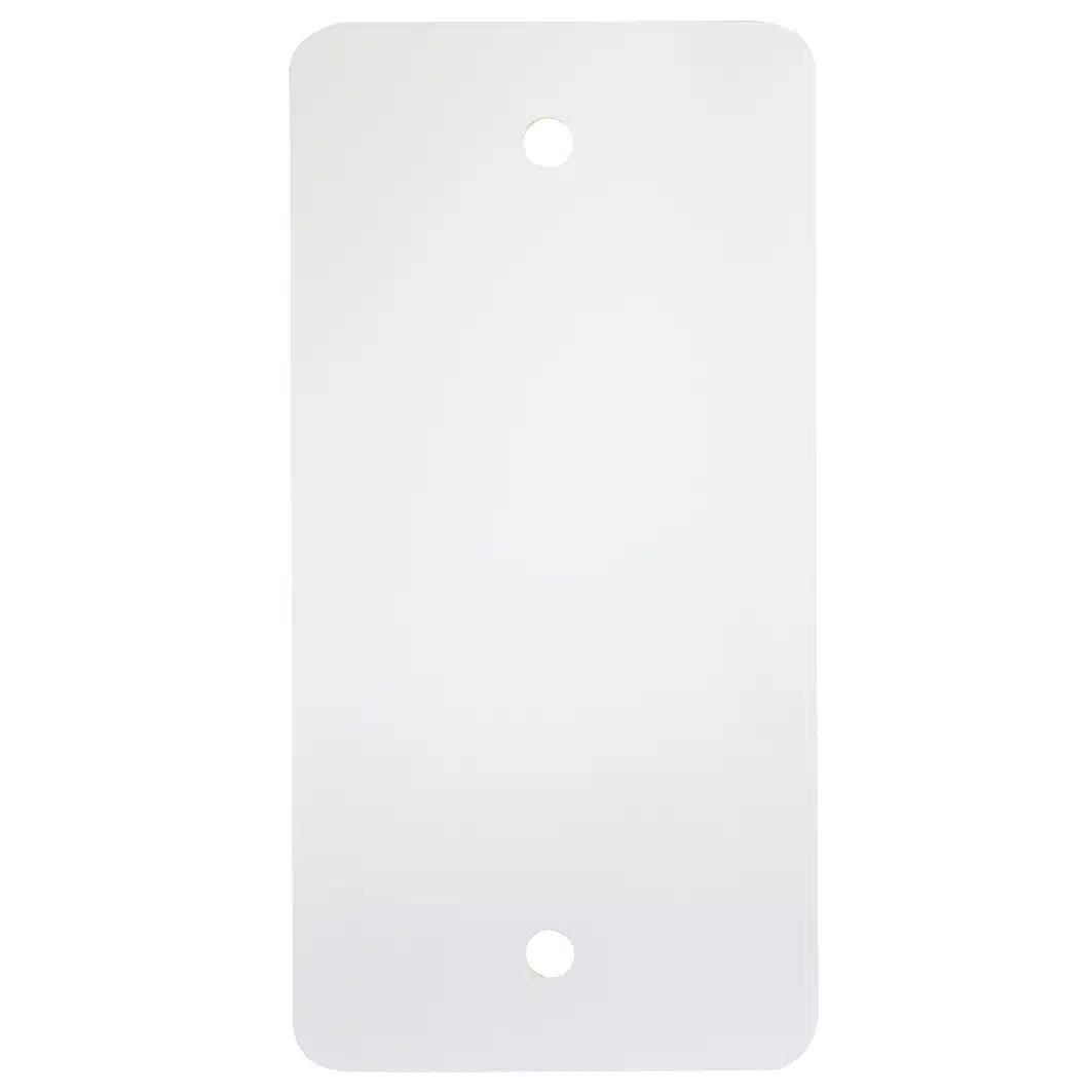 PVC label 108x54mm, wit, 2 x ponsgat, 1000 stuks per doos
