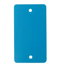 PVC label 108x54mm, blauw, 2 x ponsgat, 1000 stuks per doos