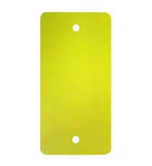 PVC label 108x54mm, geel, 2 x ponsgat, 1000 stuks per doos